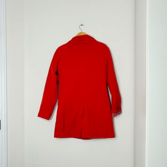 Suka Women's Red Cotton Blend Pockets Zip & Button Details Trench Coat Size XS - Picture 3 of 15